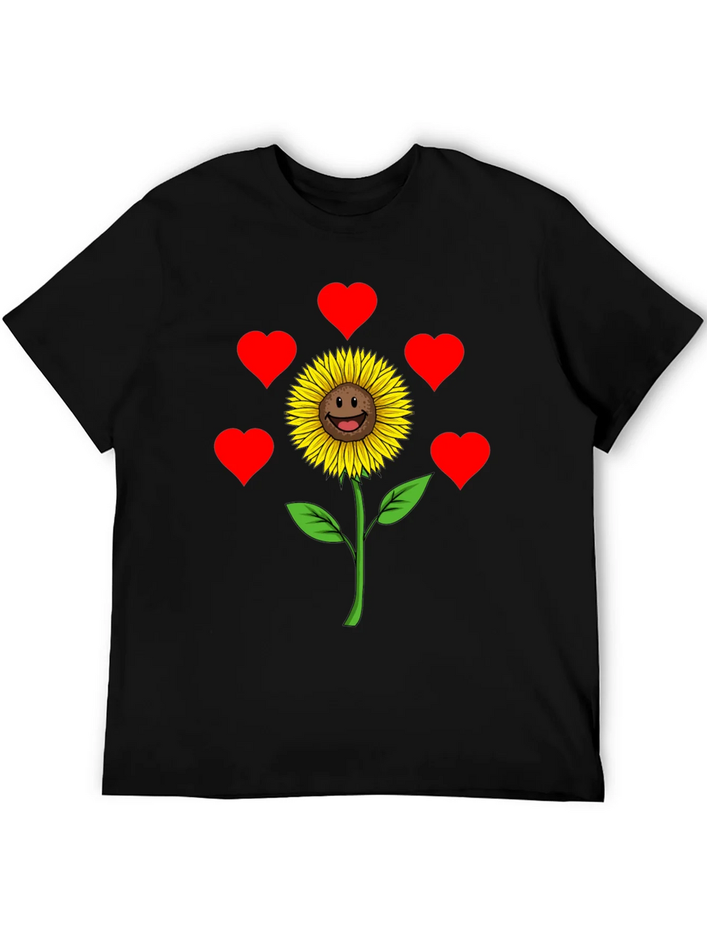 Sunflower Heart Graphic Tee - Black Casual Shirt product image 5