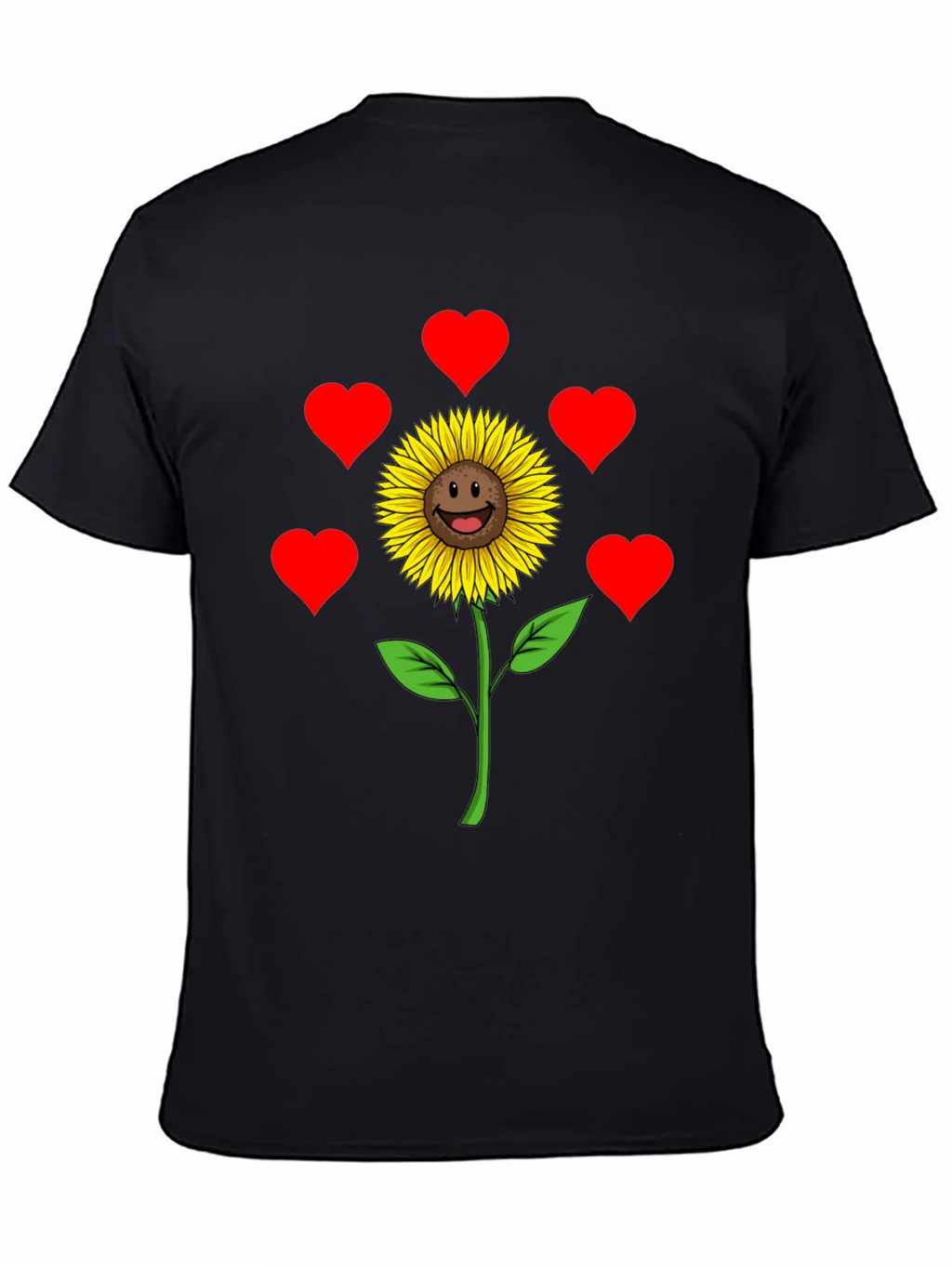 Sunflower Heart Graphic Tee - Black Casual Shirt product image 4