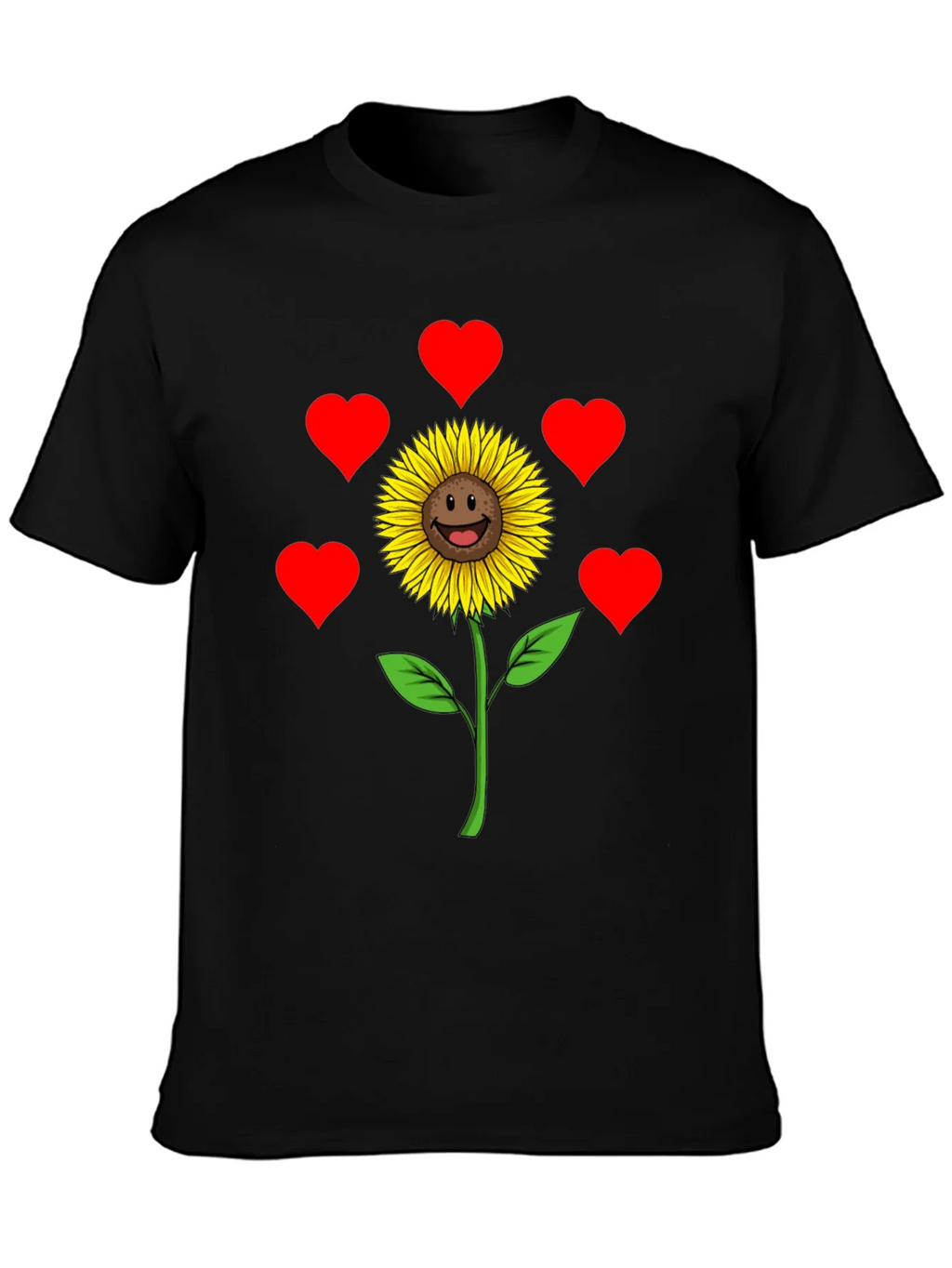 Sunflower Heart Graphic Tee - Black Casual Shirt product image 3