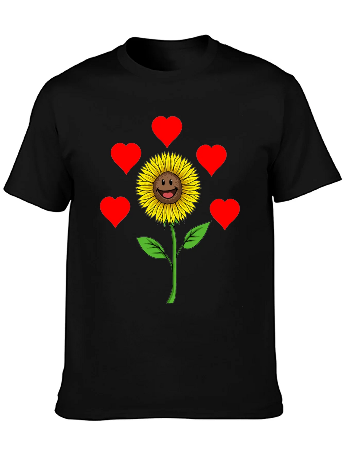 Sunflower Heart Graphic Tee - Black Casual Shirt product image 3