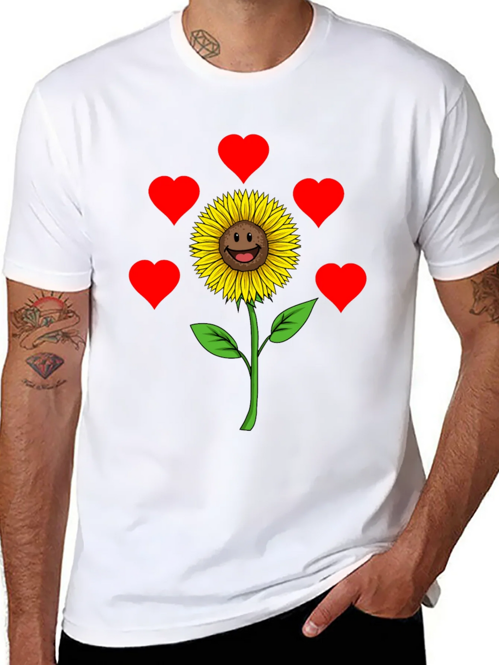 Sunflower Heart Graphic Tee - Black Casual Shirt product image 7