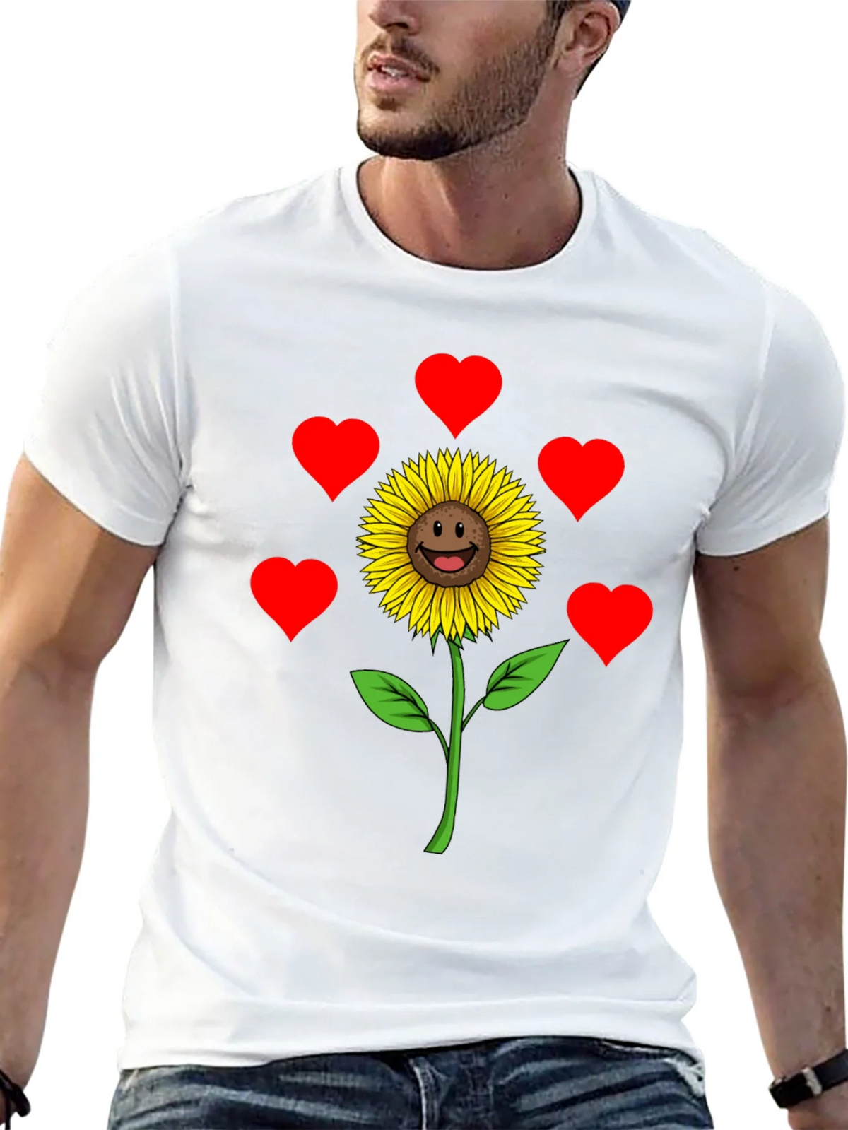 Sunflower Heart Graphic Tee - Black Casual Shirt product image 12