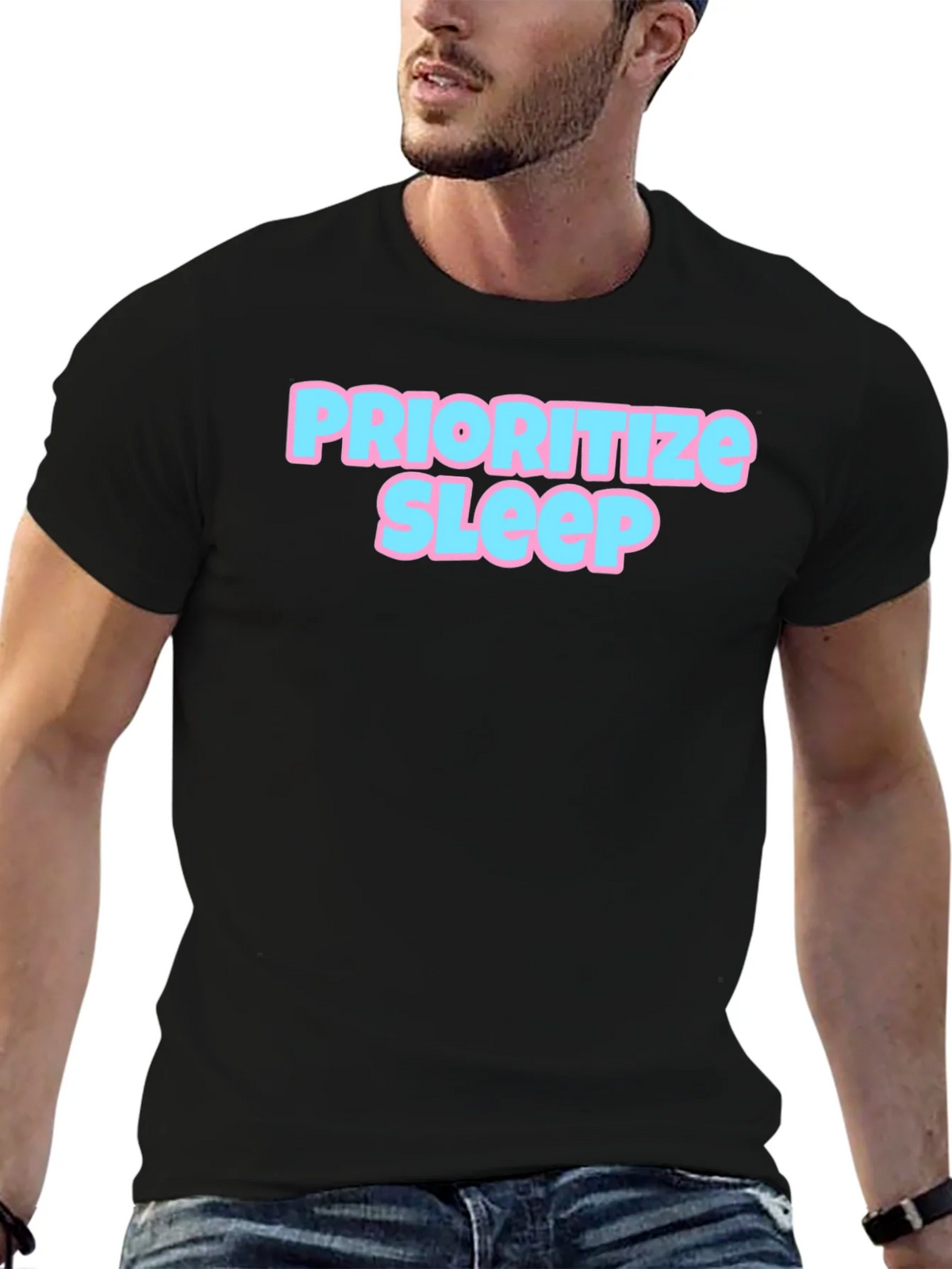 Prioritize Sleep Graphic Tee - Black Cotton Comfort product image 6