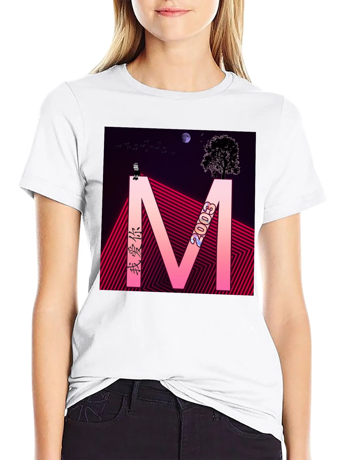 Abstract Graphic Tee - Black Cotton Blend Shirt product image 8