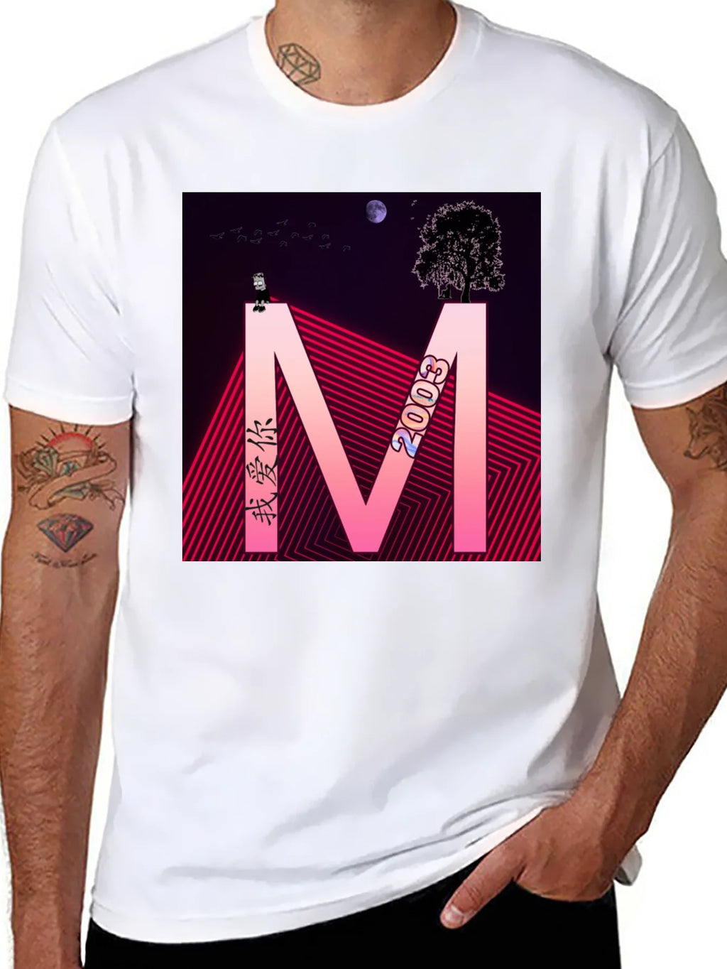 Abstract Graphic Tee - Black Cotton Blend Shirt product image 7