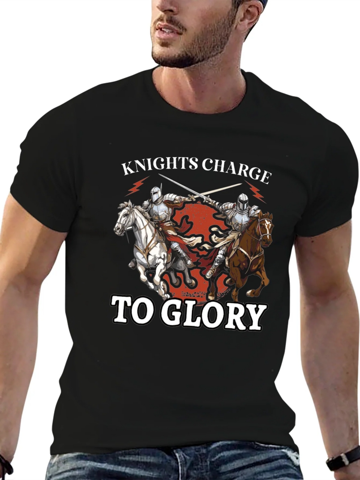 Knights Charge to Glory T-Shirt - Medieval Design product image 6