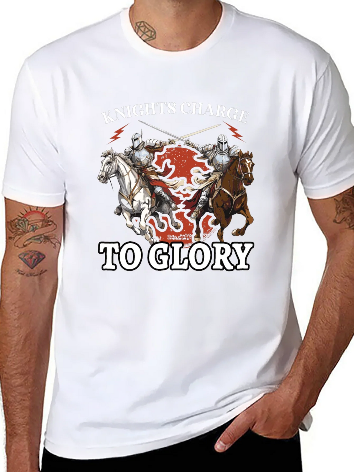 Knights Charge to Glory T-Shirt - Medieval Design product image 7