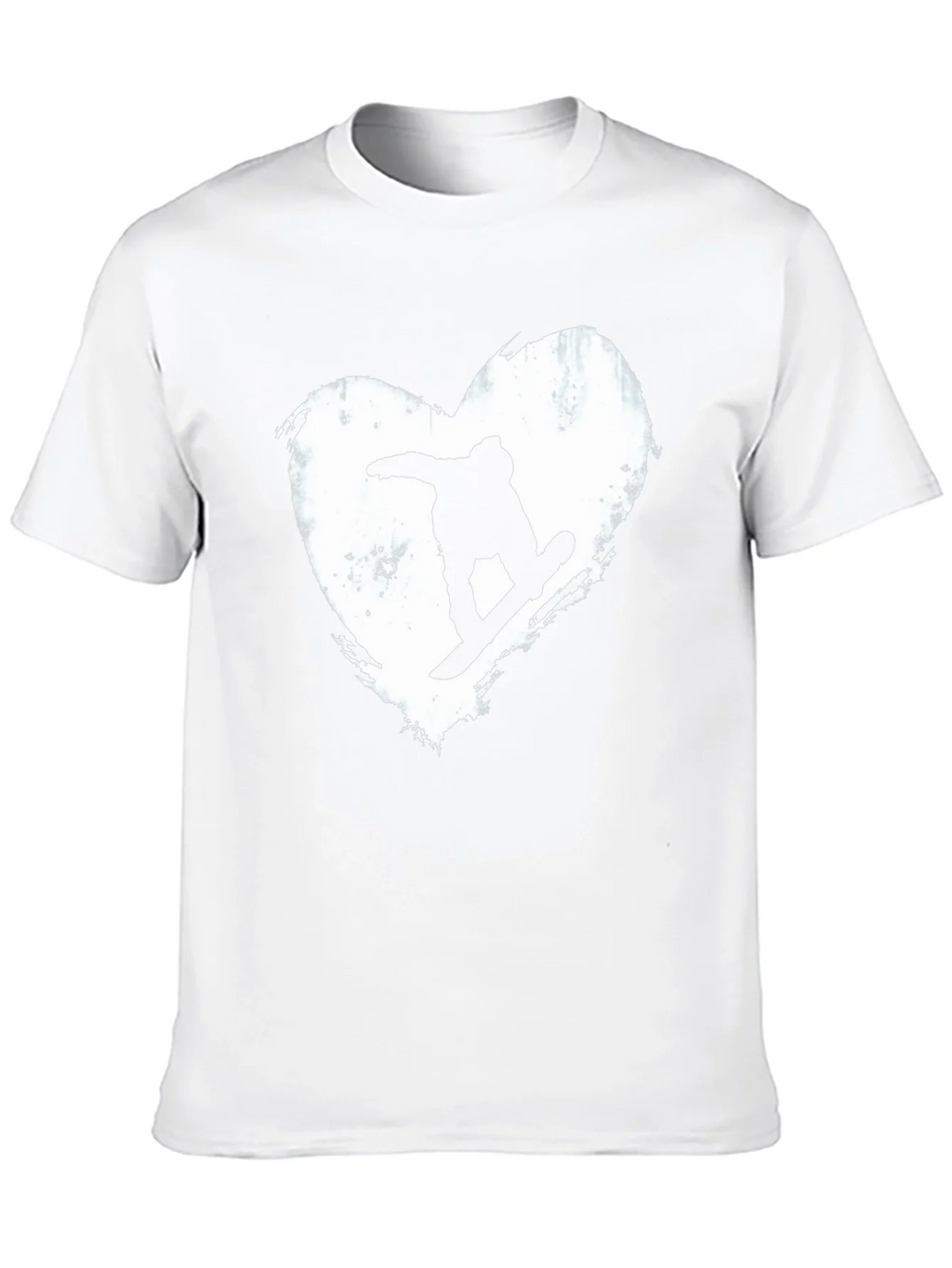 Snowboard Heart Graphic T-Shirt - Black Cotton Blend Tee product image 9