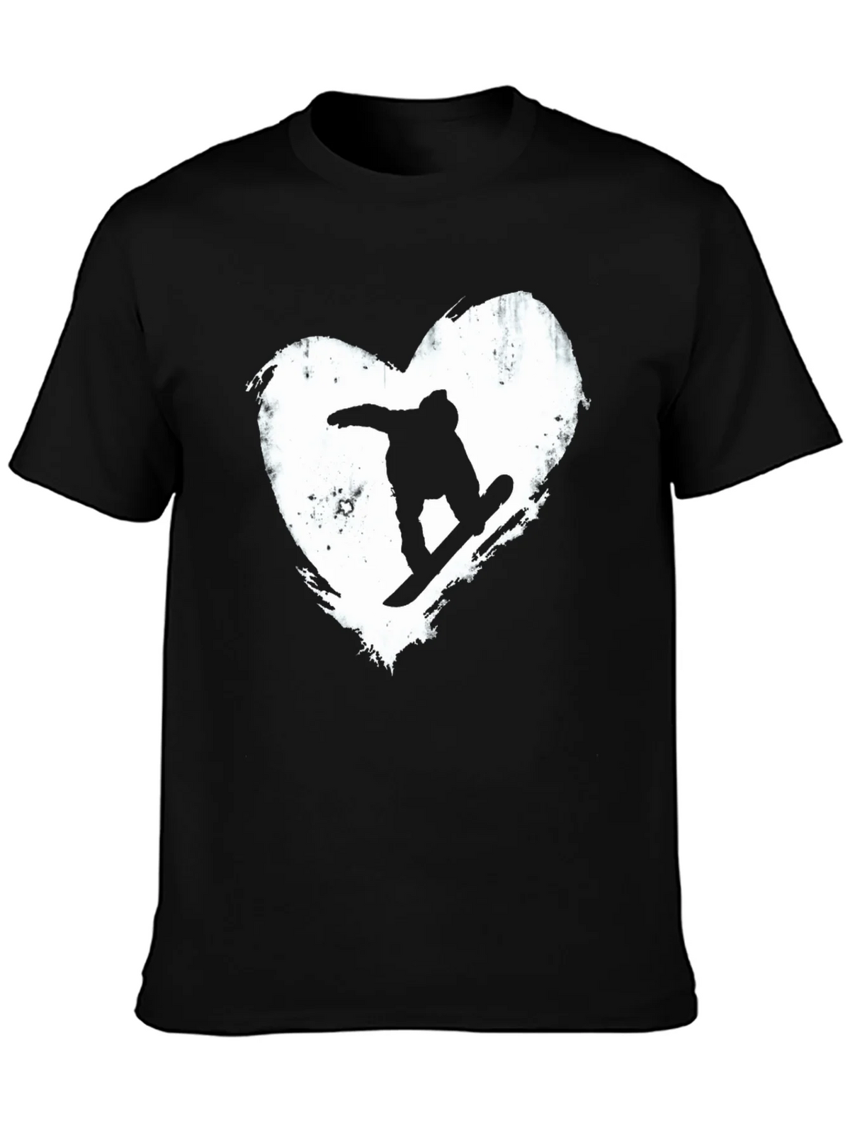 Snowboard Heart Graphic T-Shirt - Black Cotton Blend Tee product image 3