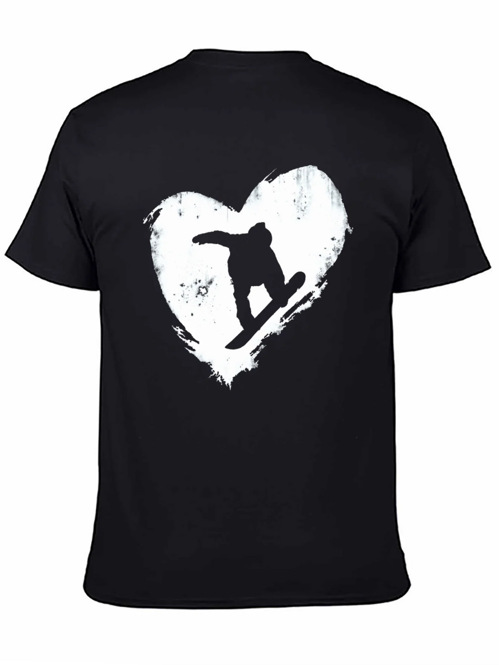 Snowboard Heart Graphic T-Shirt - Black Cotton Blend Tee product image 4