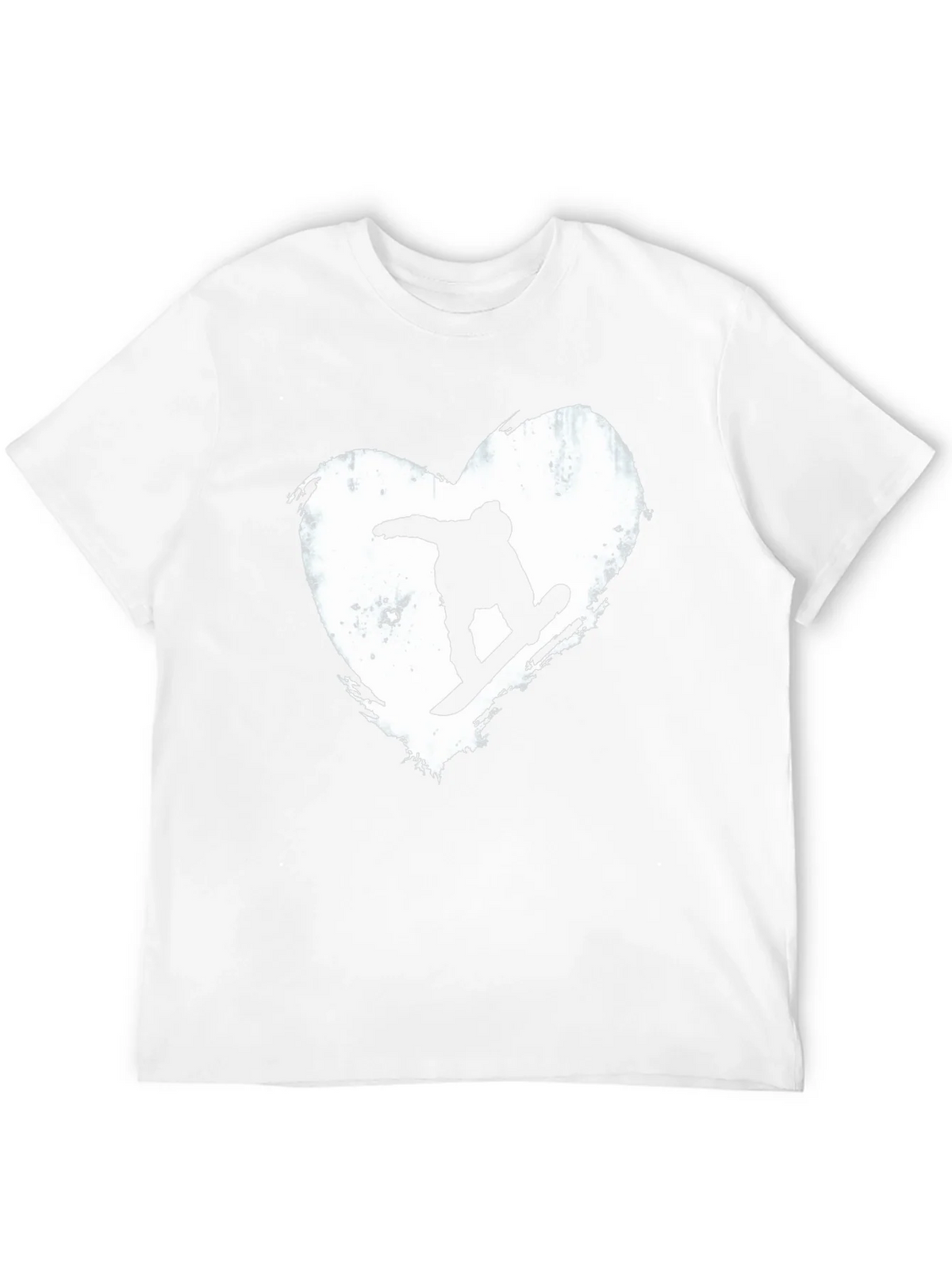 Snowboard Heart Graphic T-Shirt - Black Cotton Blend Tee product image 11