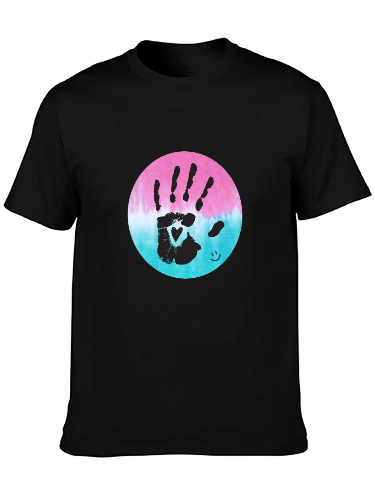 Handprint Heart Tie-Dye Tee - Unique Graphic T-Shirt product image 3