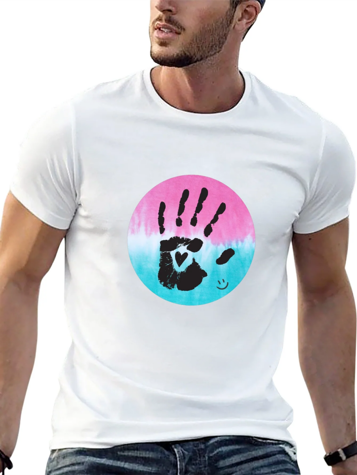Handprint Heart Tie-Dye Tee - Unique Graphic T-Shirt product image 12