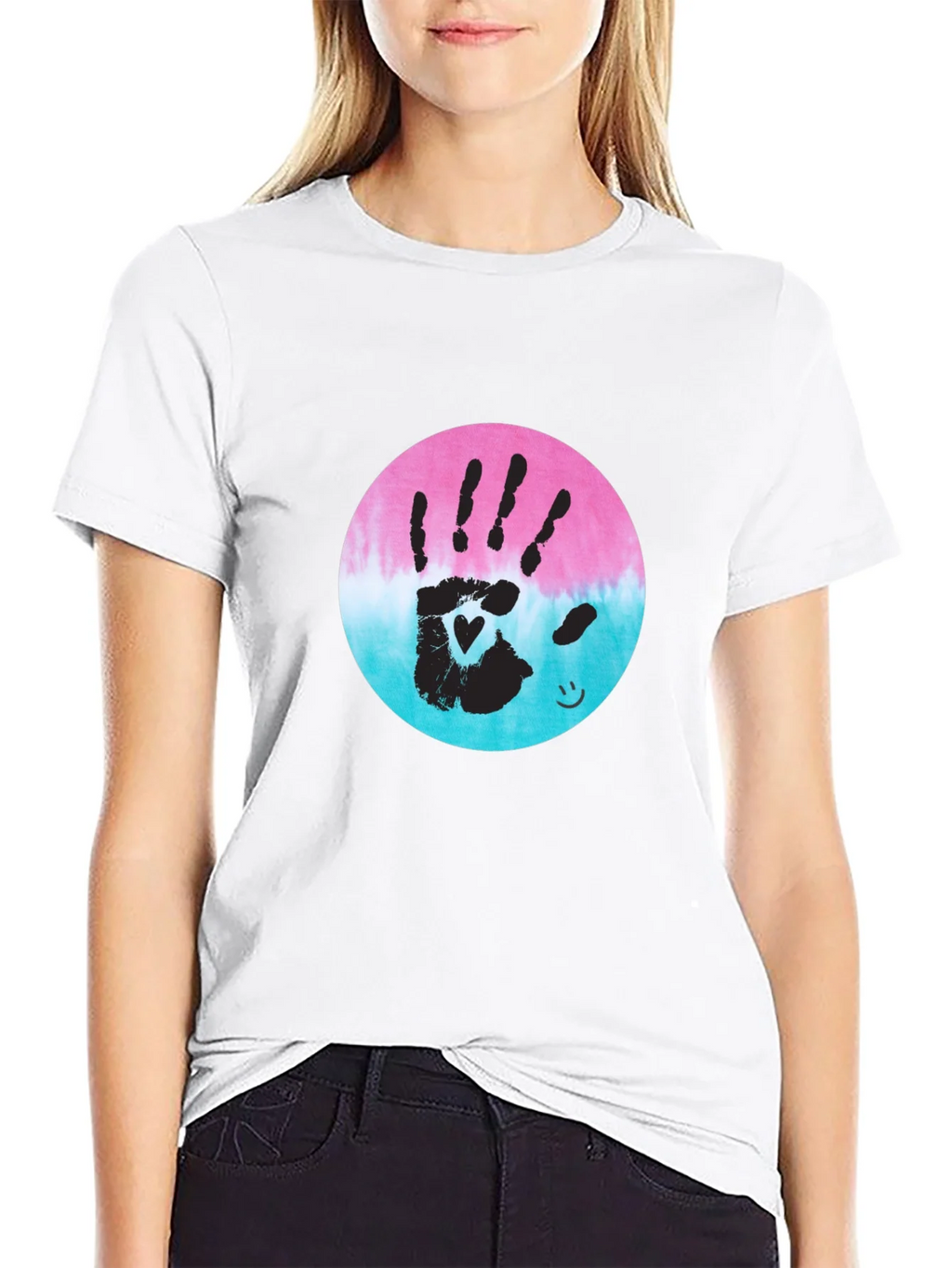 Handprint Heart Tie-Dye Tee - Unique Graphic T-Shirt product image 8