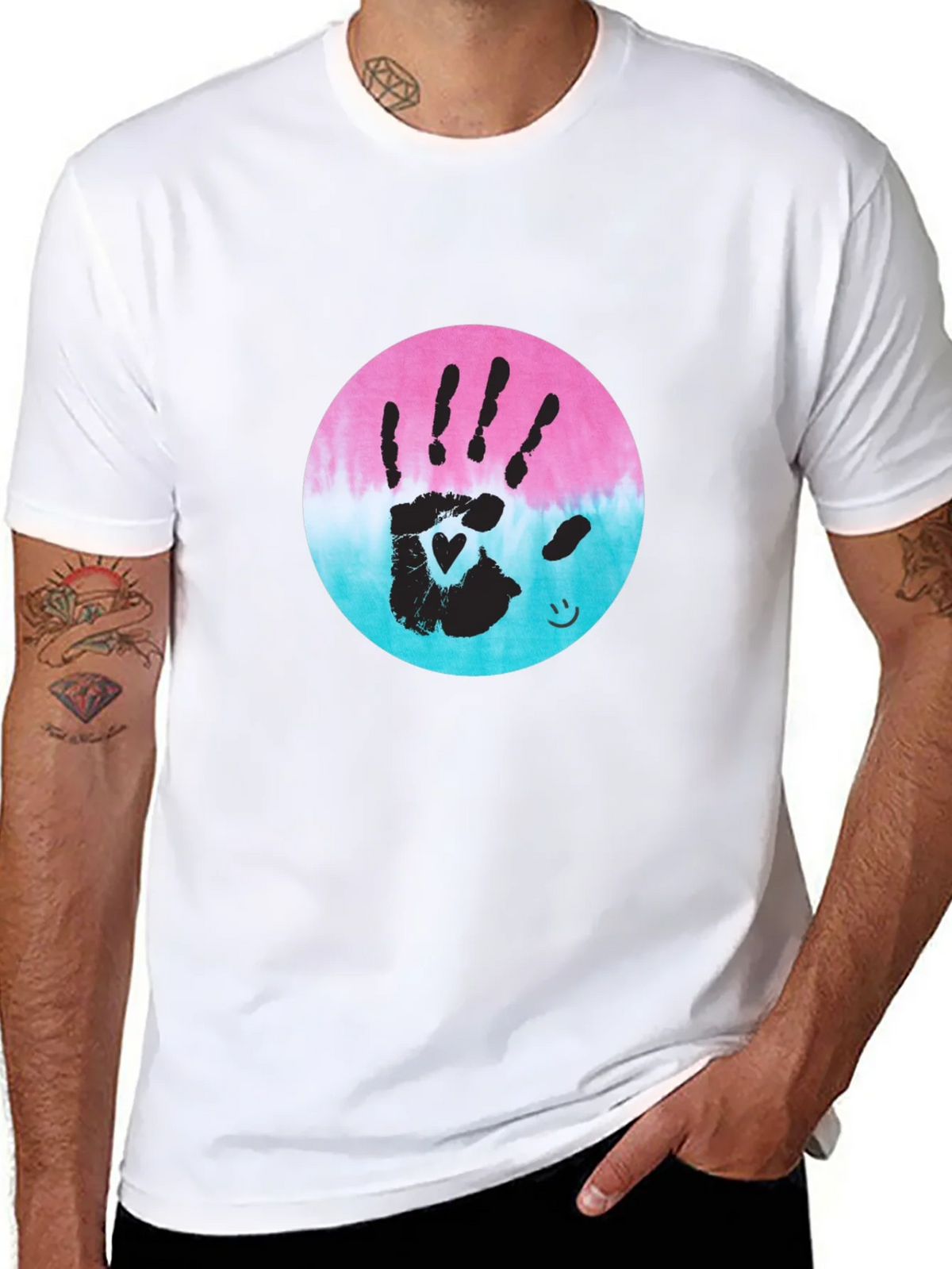 Handprint Heart Tie-Dye Tee - Unique Graphic T-Shirt product image 7