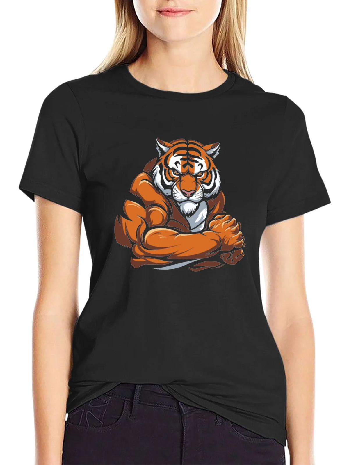 Tiger Muscle Graphic Black T-Shirt product image 2