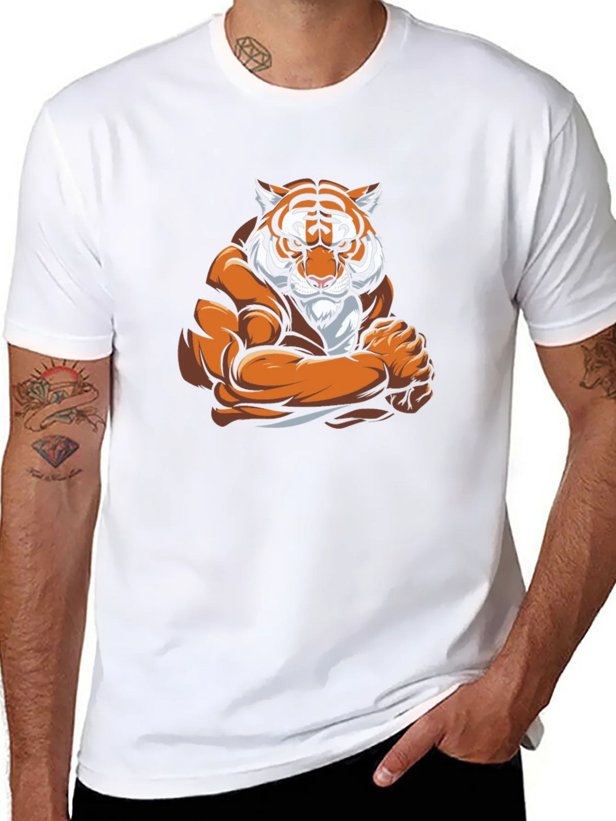 Tiger Muscle Graphic Black T-Shirt product image 7