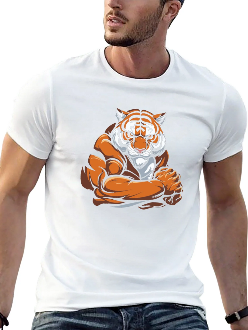 Tiger Muscle Graphic Black T-Shirt product image 10