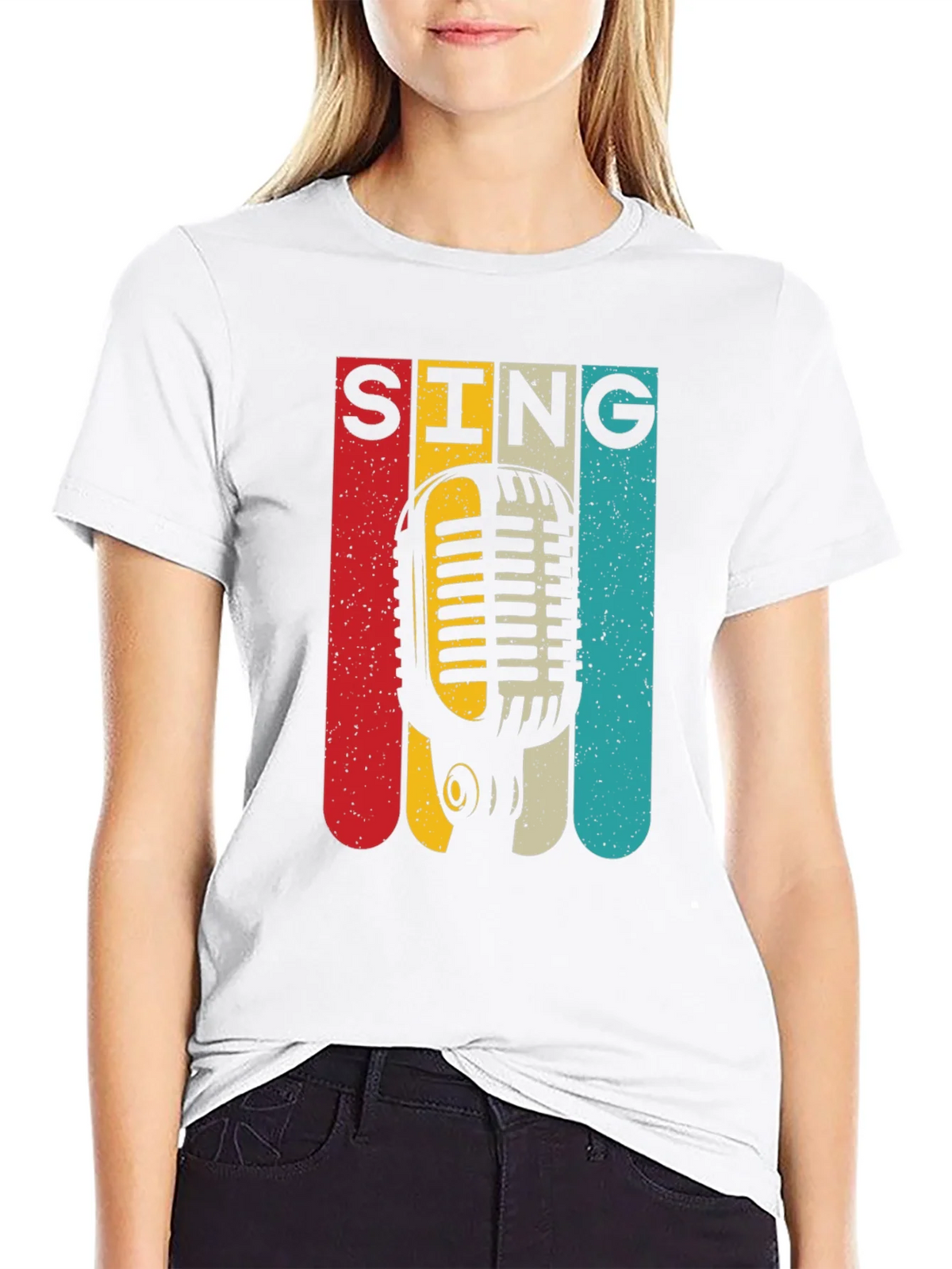 Retro Microphone SING Graphic Tee product image 8