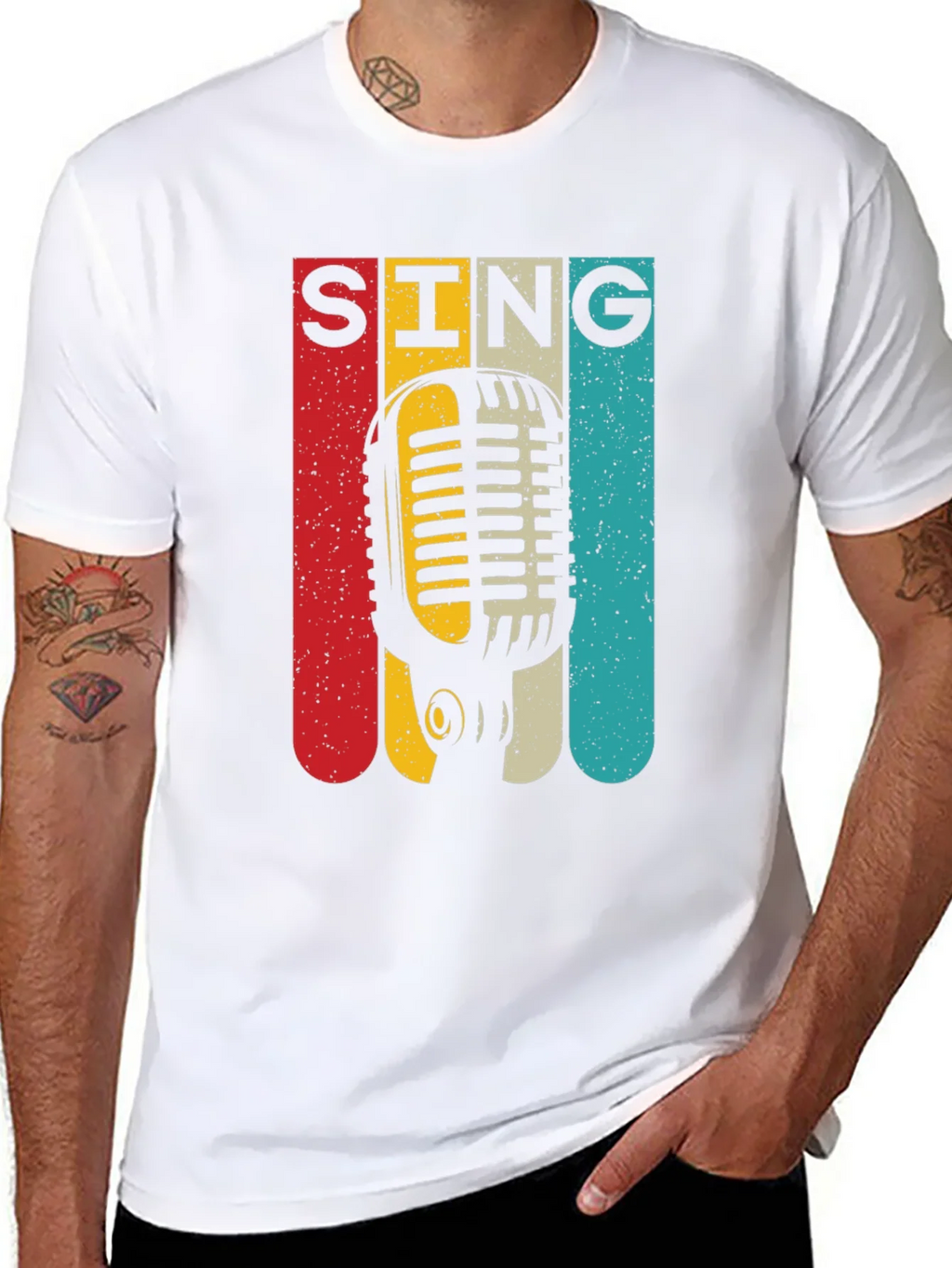 Retro Microphone SING Graphic Tee product image 7