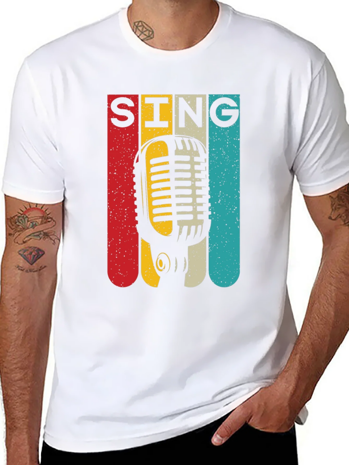 Retro Microphone SING Graphic Tee product image 7