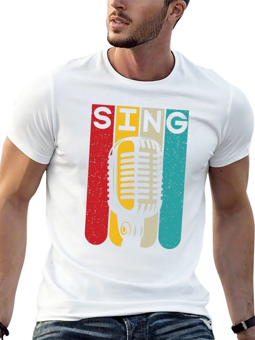 Retro Microphone SING Graphic Tee product image 12