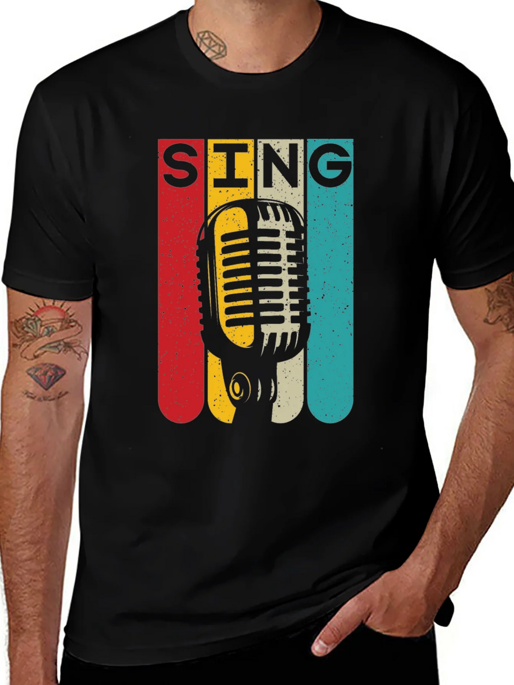 Retro Microphone SING Graphic Tee product image 1