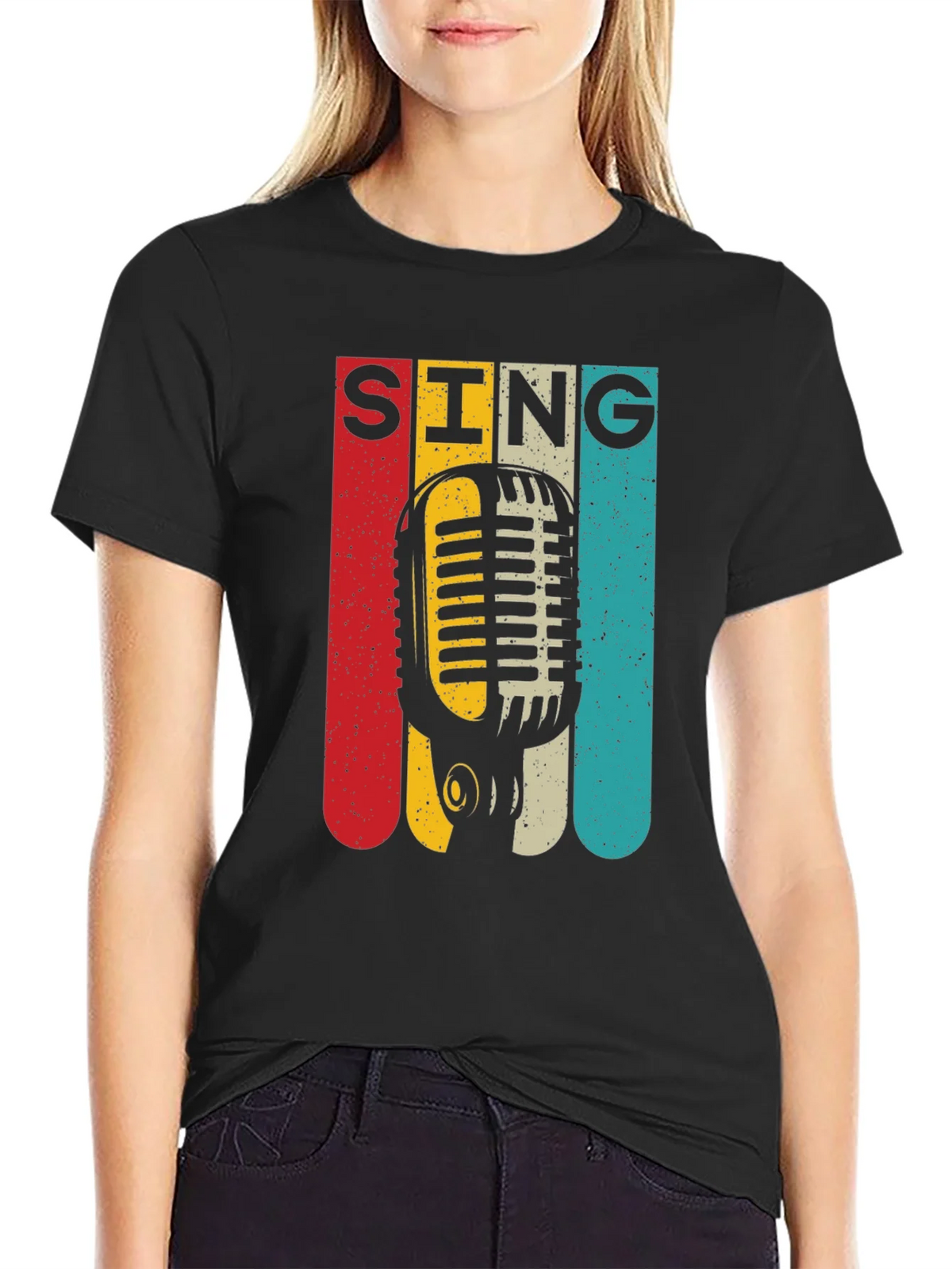 Retro Microphone SING Graphic Tee product image 2