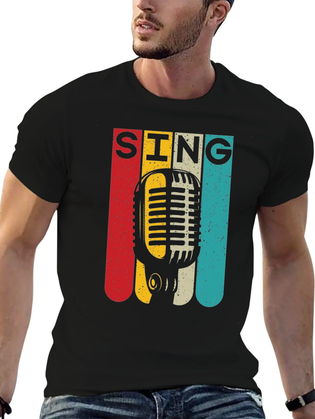 Retro Microphone SING Graphic Tee product image 6