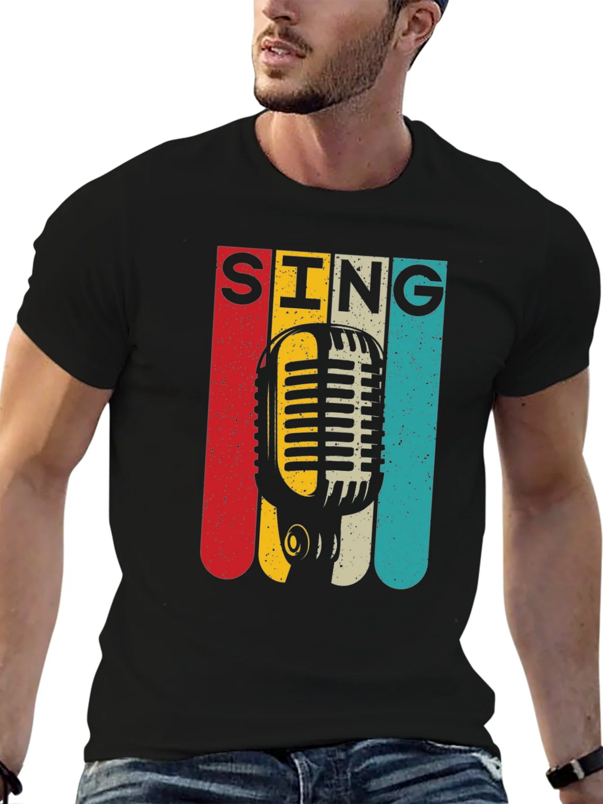 Retro Microphone SING Graphic Tee product image 6