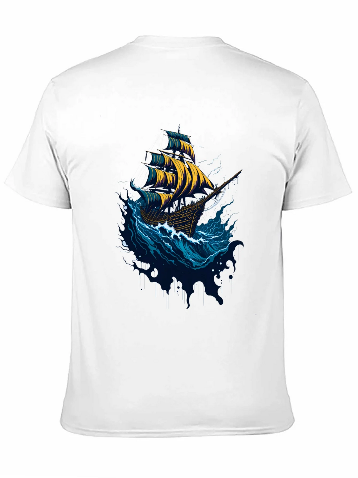 Nautical Ship Graphic Tee - Black Cotton T-Shirt product image 8
