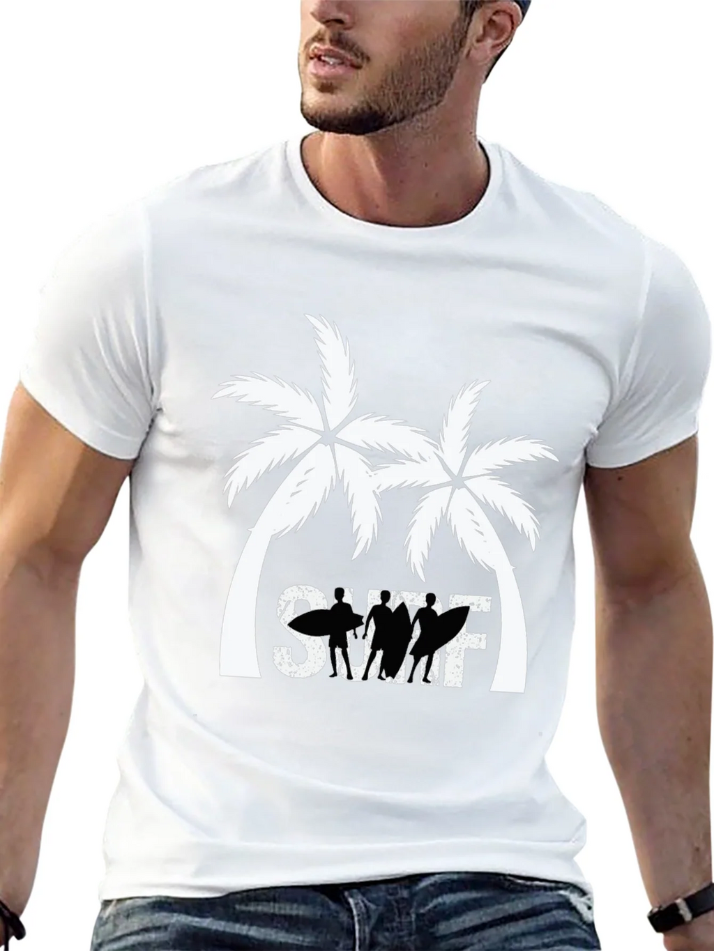 Surf Palm Tree Graphic T-Shirt - Black product image 12