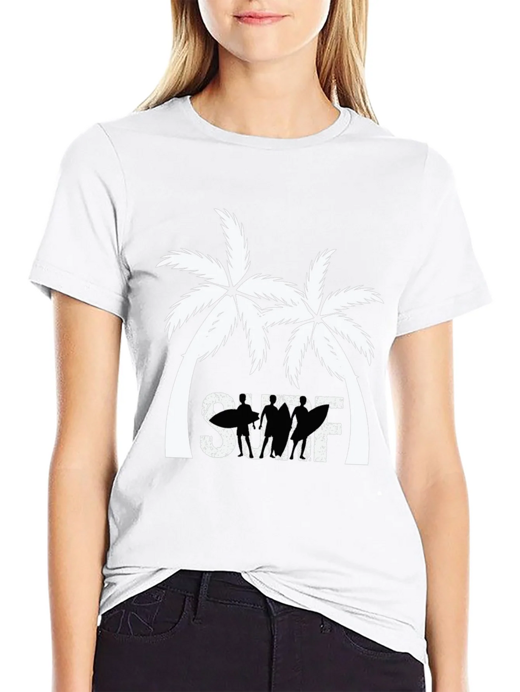 Surf Palm Tree Graphic T-Shirt - Black product image 8