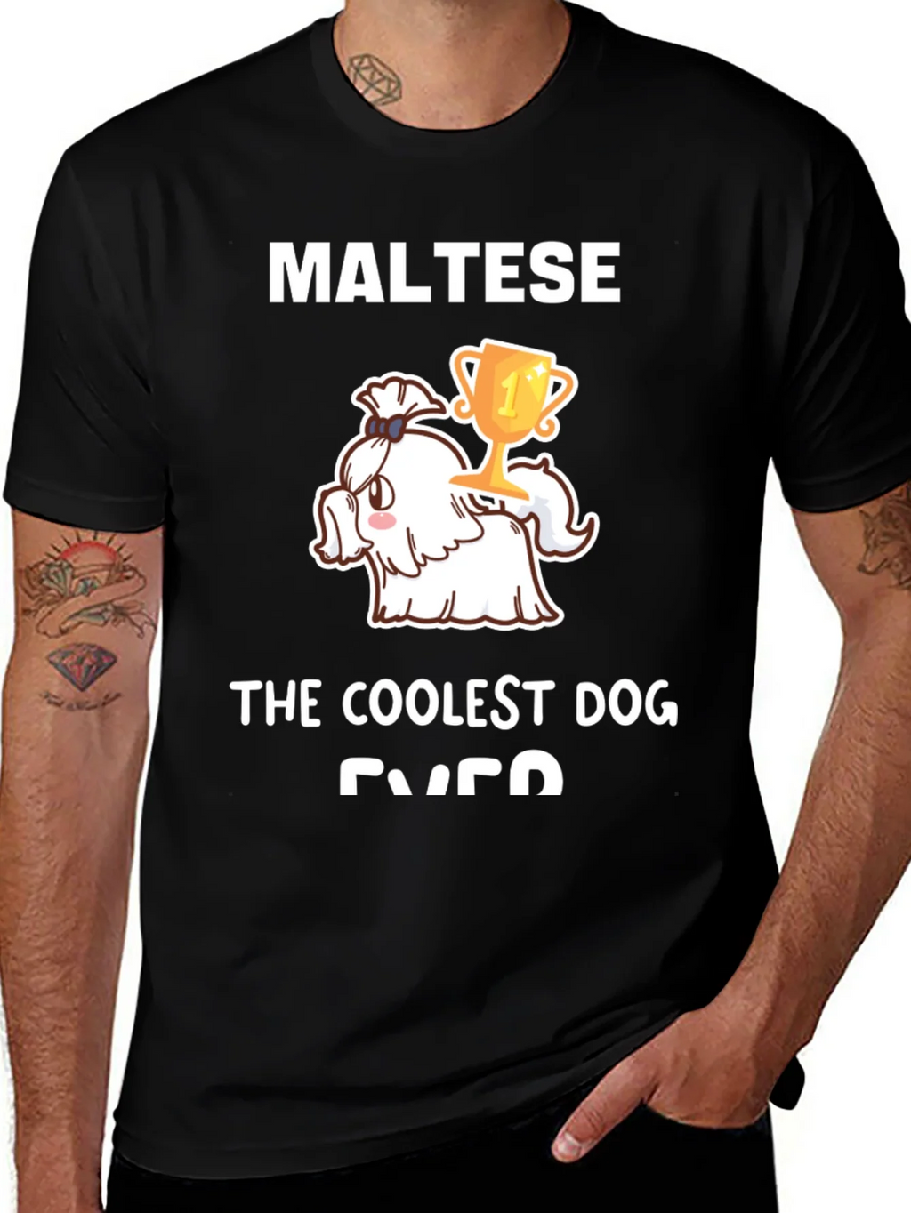 Maltese Coolest Dog Ever Graphic Tee product image 1