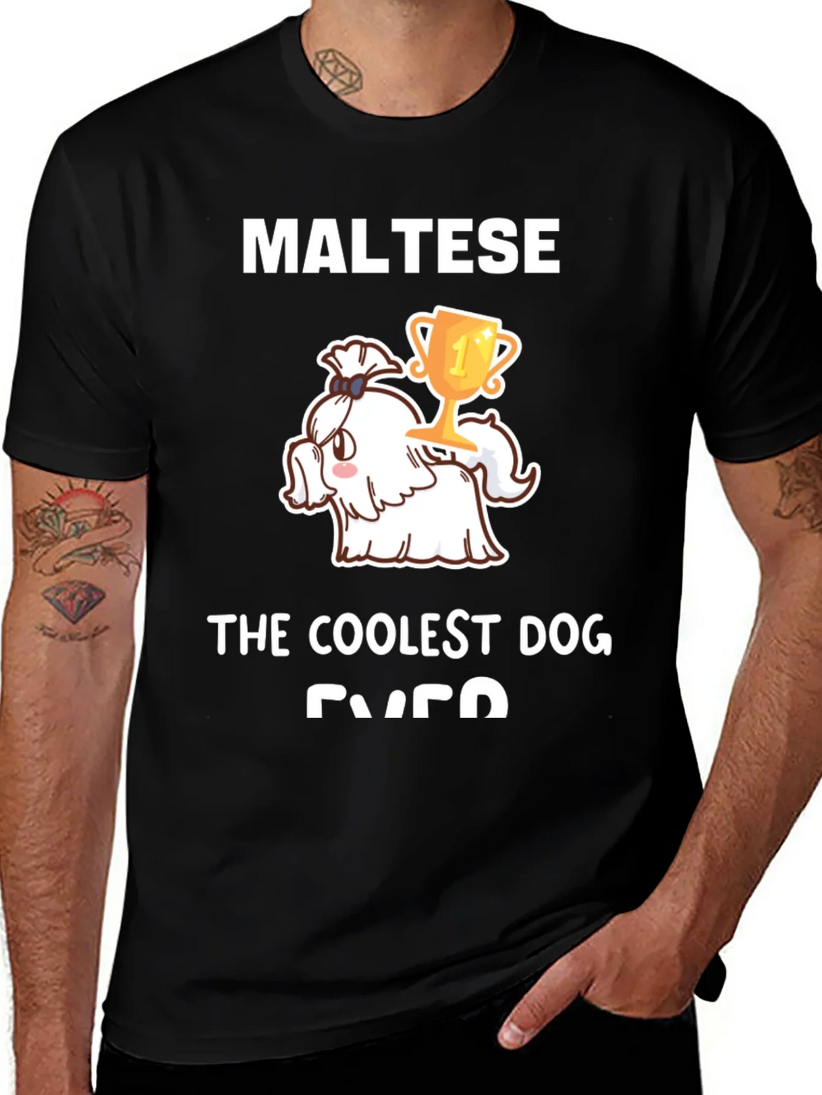 Maltese Coolest Dog Ever Graphic Tee product image 1