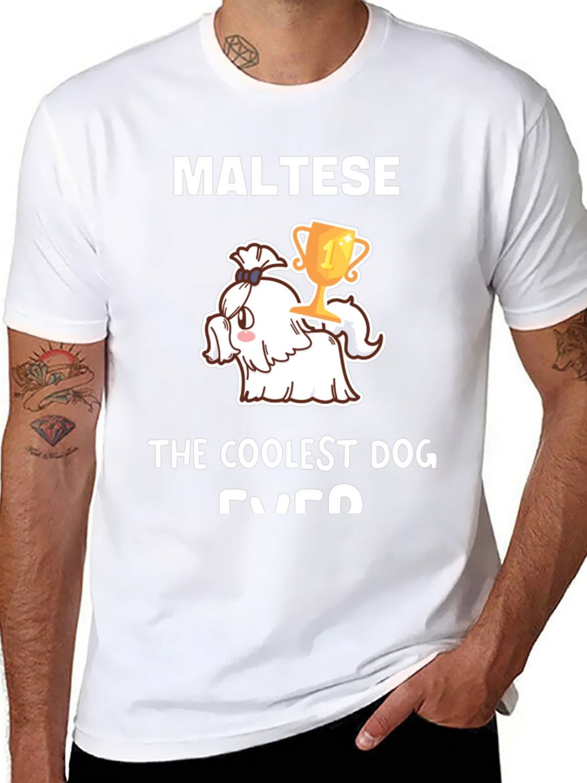 Maltese Coolest Dog Ever Graphic Tee product image 7