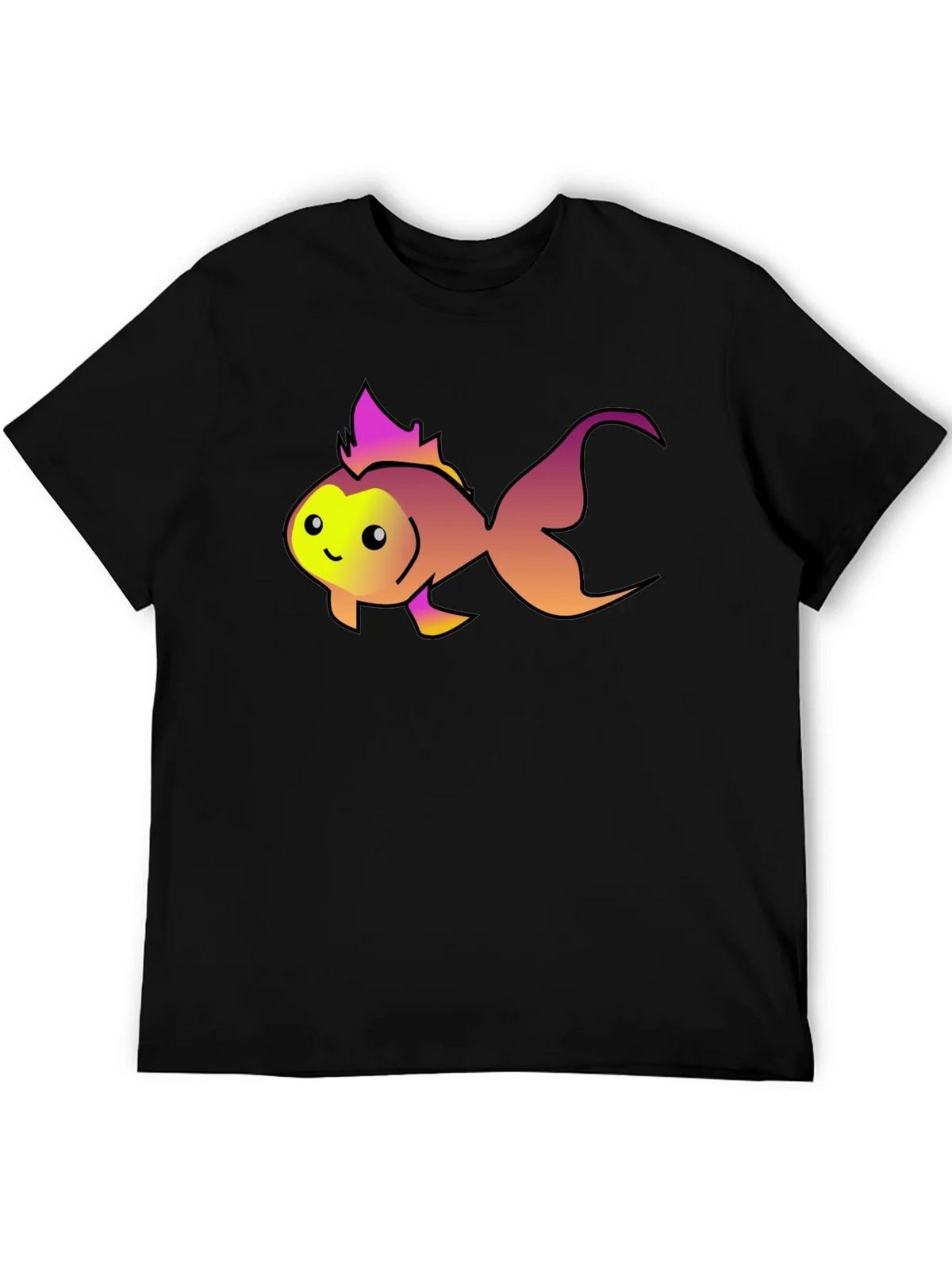 Cute Fish Graphic Tee - Black Cotton T-Shirt product image 5