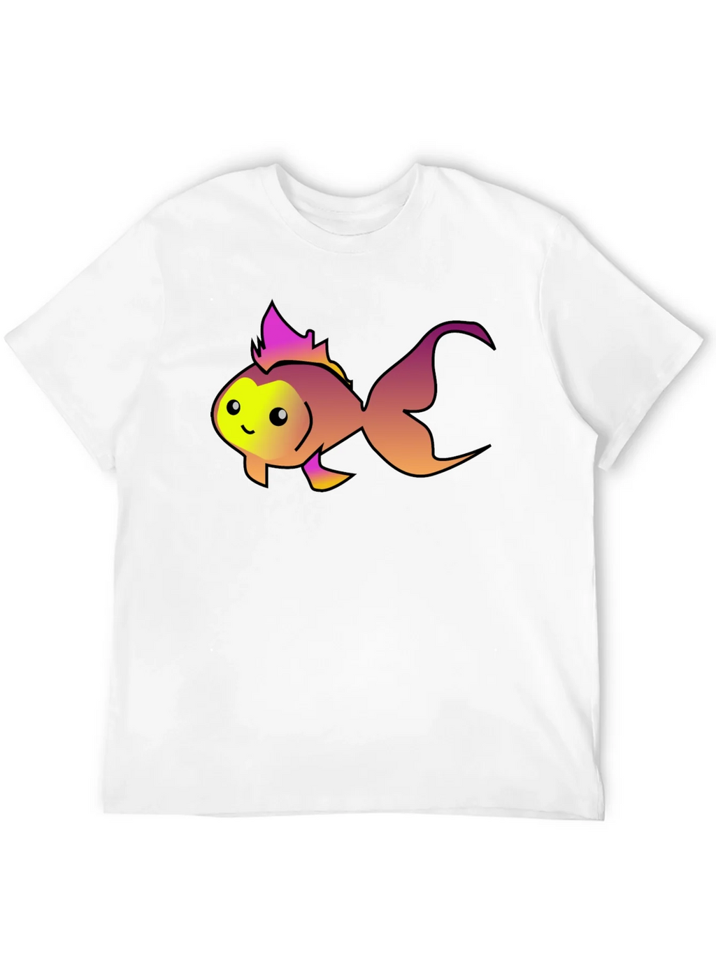 Cute Fish Graphic Tee - Black Cotton T-Shirt product image 11