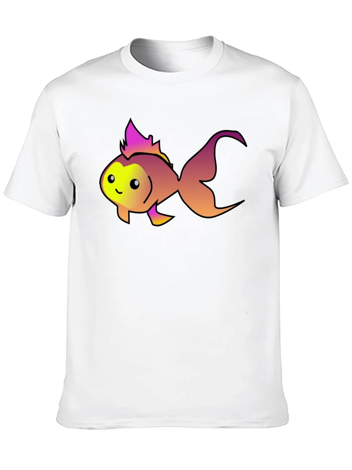 Cute Fish Graphic Tee - Black Cotton T-Shirt product image 9