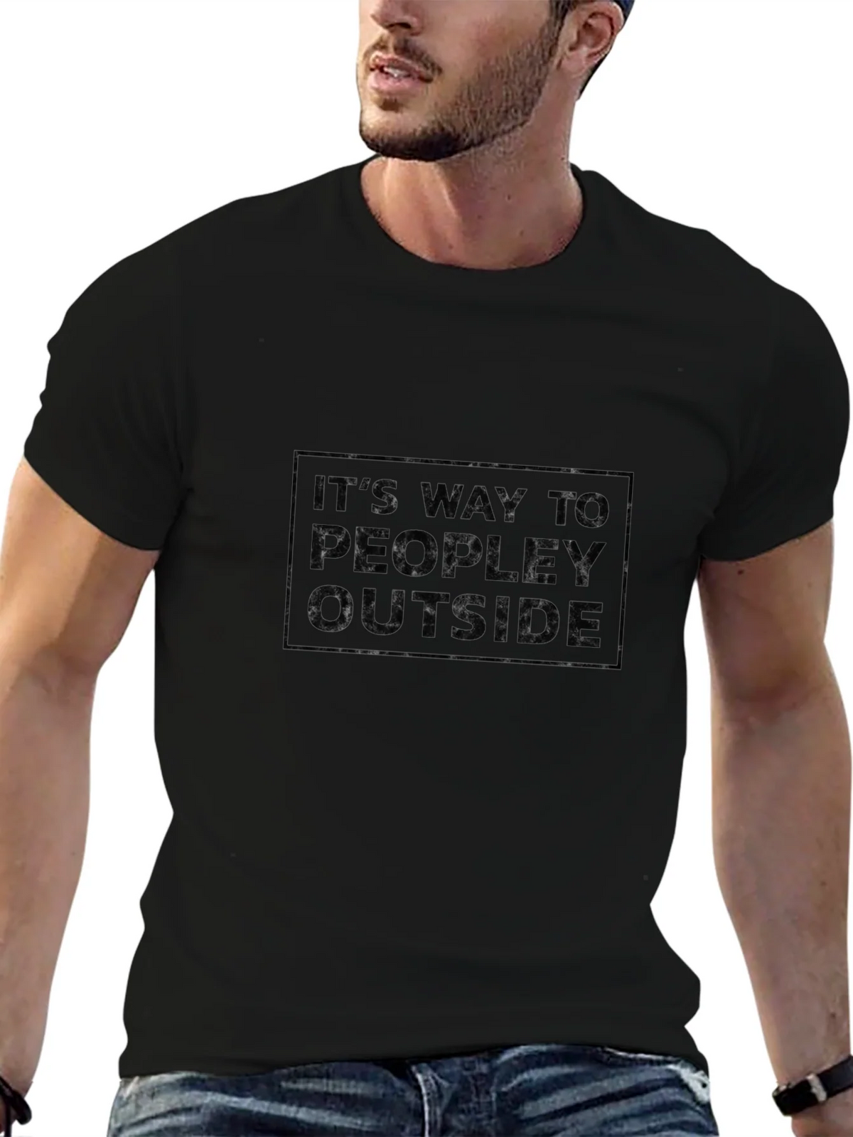 Humorous Too Peopley Outside Graphic Tee product image 6