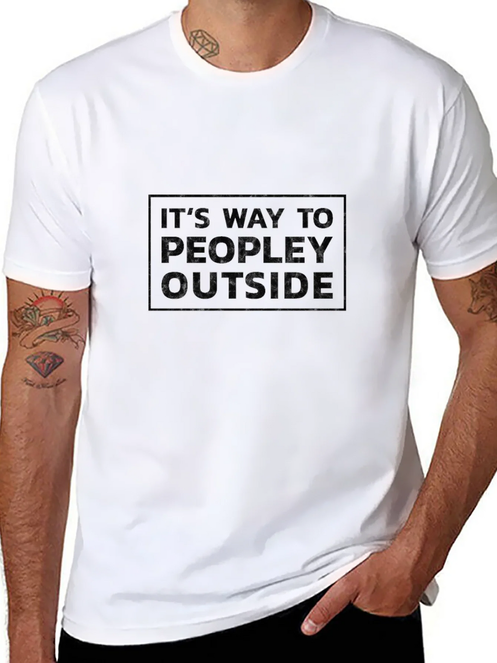 Humorous Too Peopley Outside Graphic Tee product image 7