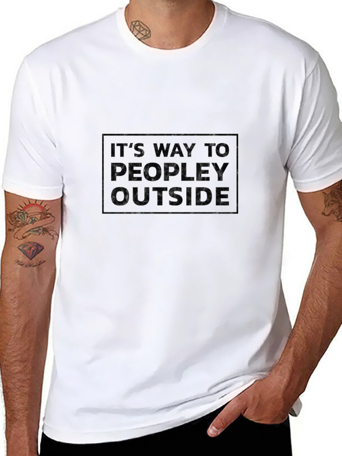 Humorous Too Peopley Outside Graphic Tee product image 7