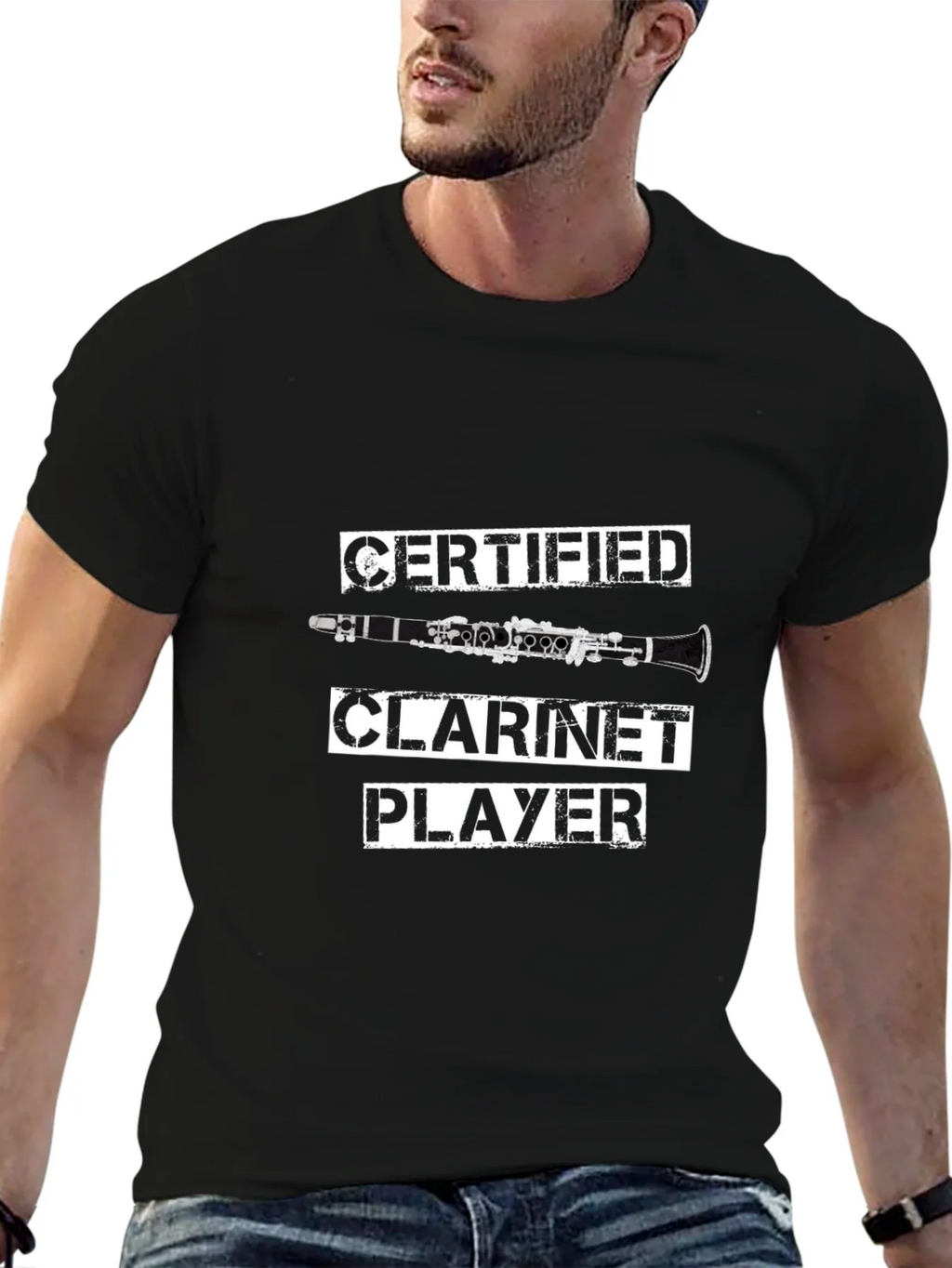 Certified Clarinet Player T-Shirt - Black product image 3