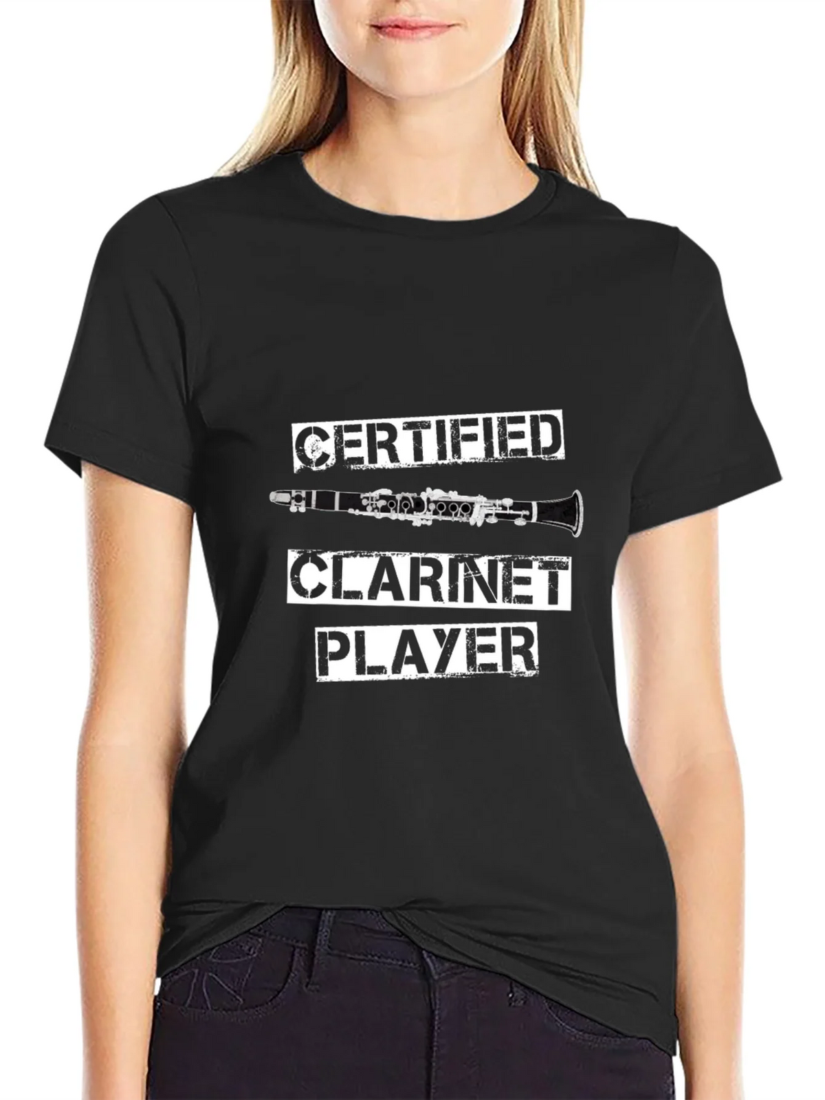 Certified Clarinet Player T-Shirt - Black product image 1
