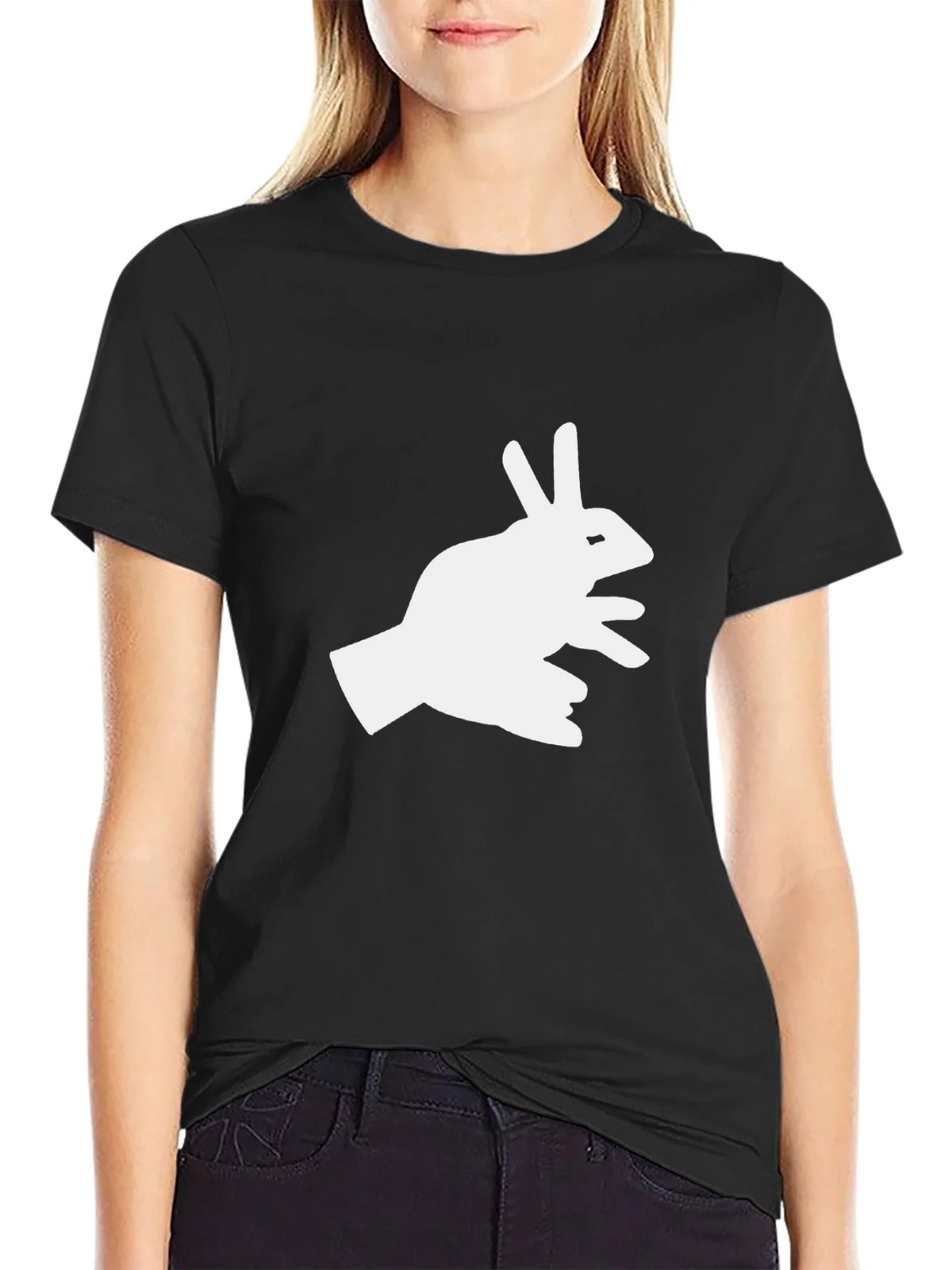Shadow Rabbit Tee - Fun Hand Puppet T-Shirt product image 2