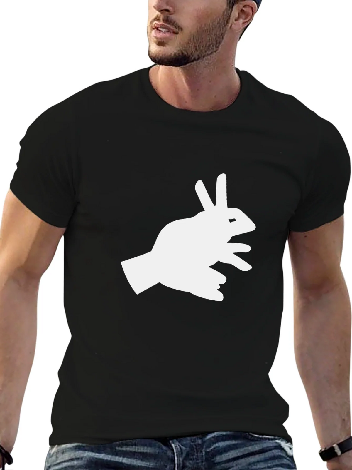 Shadow Rabbit Tee - Fun Hand Puppet T-Shirt product image 6