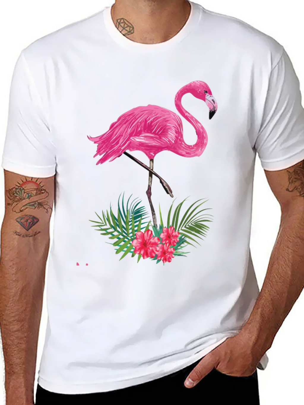 Tropical Flamingo Graphic Tee - Black product image 7