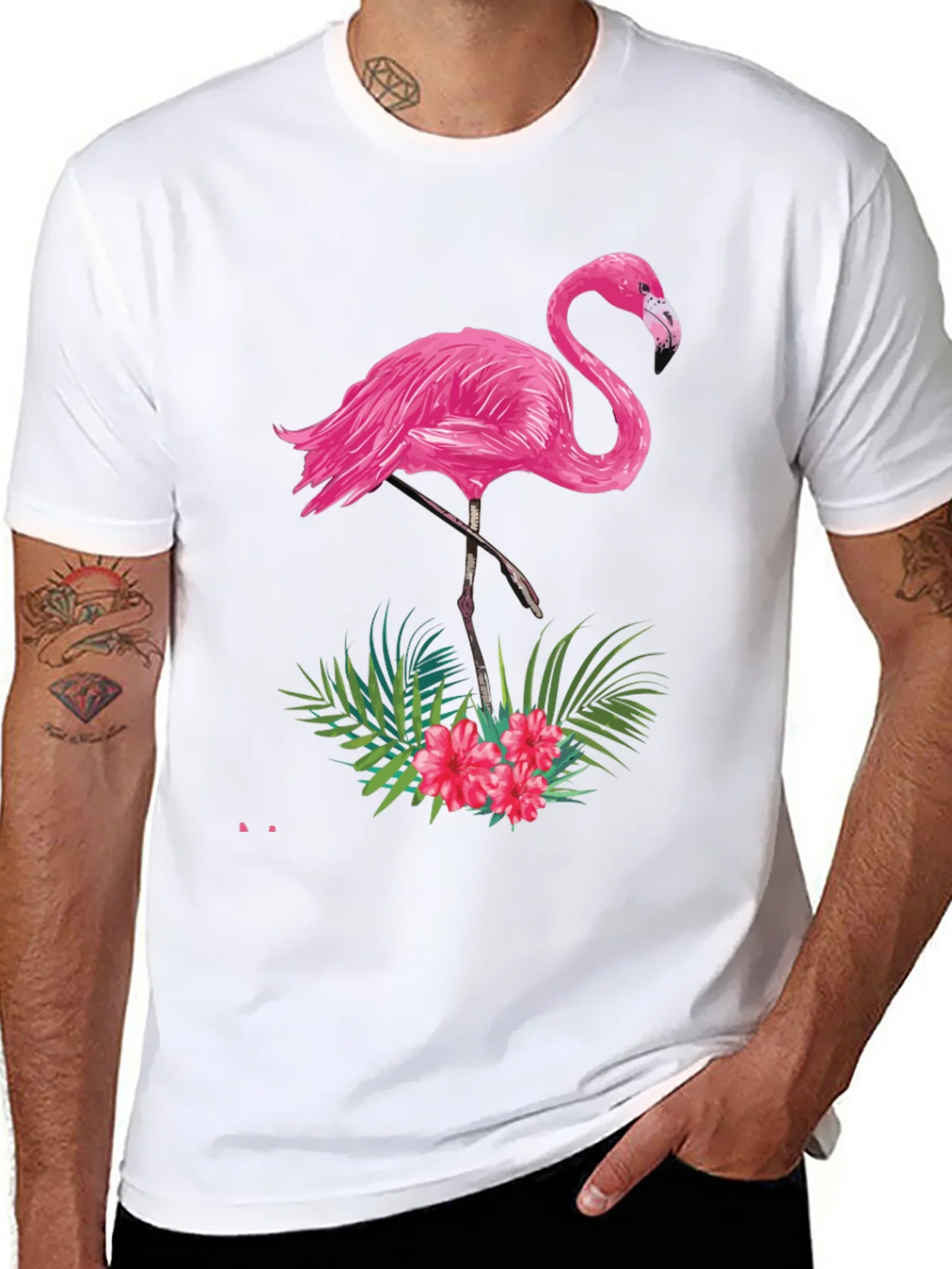 Tropical Flamingo Graphic Tee - Black product image 7