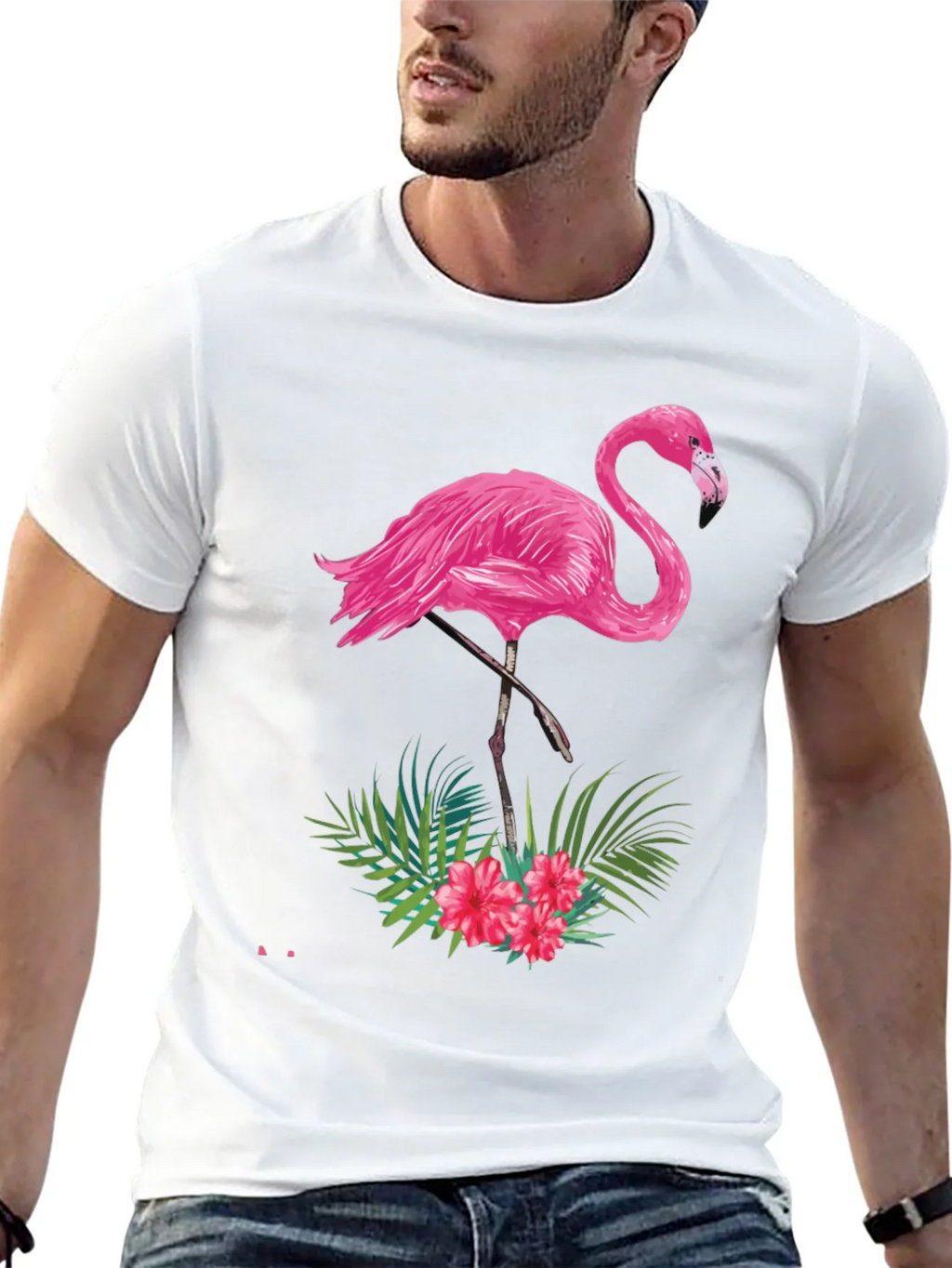 Tropical Flamingo Graphic Tee - Black product image 12