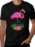 Tropical Flamingo Graphic Tee - Black product image 1